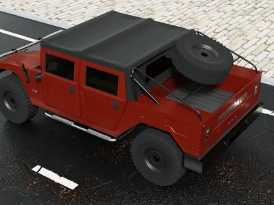 HUMMER H1 PICKUP SOFT ROOF FOR SUBDIV 3D model