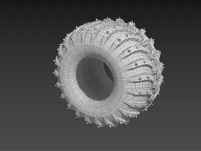 Rubber model tractor tire 3D model