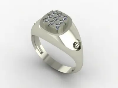 men ring for daimonds 3D print model get