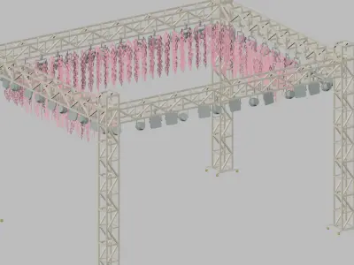 truss with plant for decoration Free 3D model