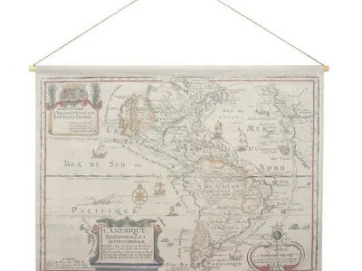 LAmerique Hanging Linen Tapestry Free 3D model