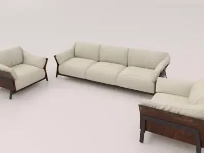 sofa set revit model 3D model