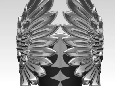 Harley Biker Wings Engine Moto Man Ring 3D print model
