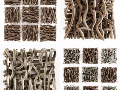Panel branch crooked short n1 3D model