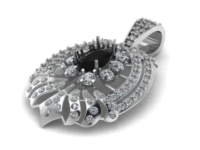 GLAMOROUS CRYSTAL PENDANT 3D PRINTABLE MODEL  3D print model