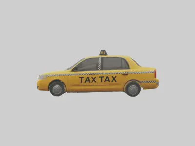 Realistic Taxi Model Low-poly 3D model