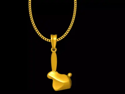 Rabbit pendant charms - one inch pendant 3D print model