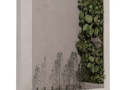  vertical plant with Fountain set 651 3D model