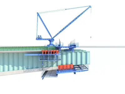 Bridge construction hanging basket 3D model