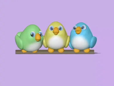 Cute birds to decorate your garden 3D print model
