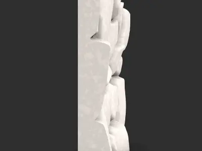 Mossy Rubble Stone Wall Section 3D print model