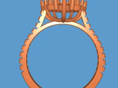 Pear Stone Diamond Ring 3D print model