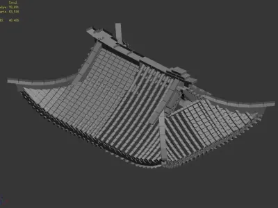 Game Building - Decoration - Roof 02 3D model