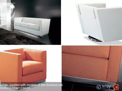 Harper seater set 3D model