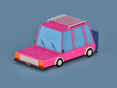 Cartoon Car Low-poly 3D model