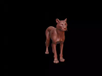 Cheetah Animal Sculpture 3D print model