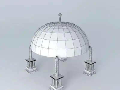 glass dome gazebo 3D model