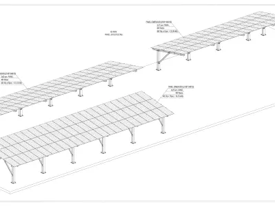 100 kWp Solar Carport Project Type 10 3D model