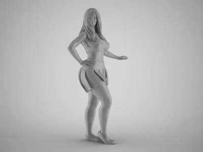 Loveliness 2 woman in dress 3D print model