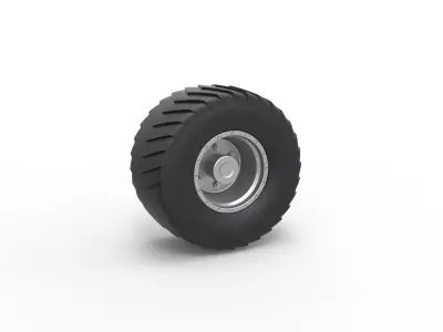 Wheel from Pulling truck 2 Scale 1 to 25 3D print model