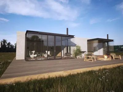 Modern House with Landscape  Twinmotion 3D Model 3D model