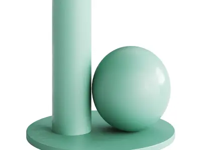 Simple Round Side Table 3D model