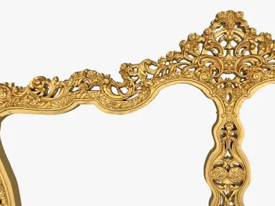 Classic Carved Bed 3D model 10 3D model