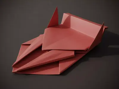 Origami Bolide-Paper car 3D model