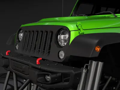 Monster Truck Jeep Wrangler Rubicon Recon 3D model