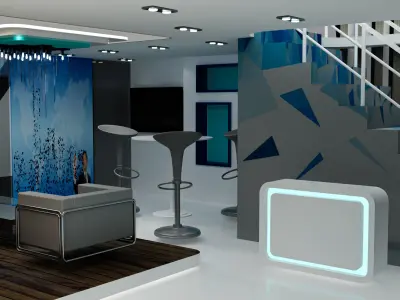 booth 8x12 two floor  3D model