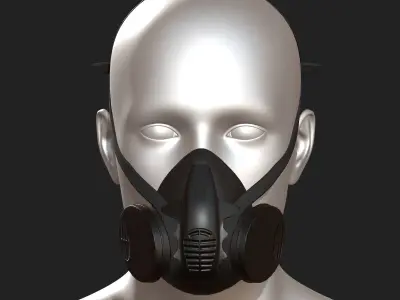 Gas mask helmet 3d model military  Low-poly 3D model buy