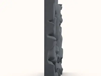 Jagged Limestone Cliff Wall 3D model