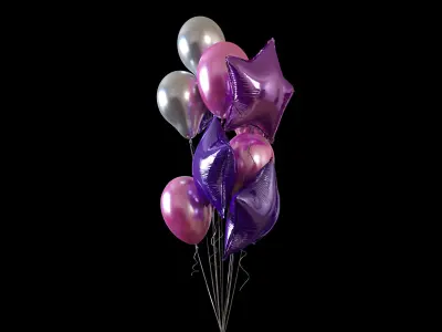 Helium balloons 3D model