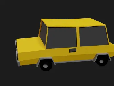 Lowpoly Comicstyle Car Low-poly 3D model