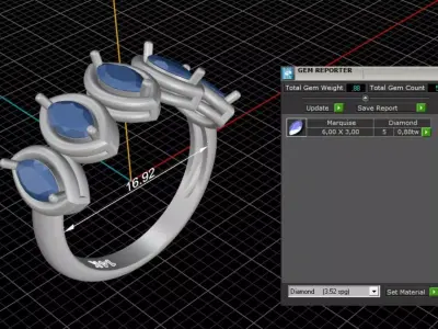 ring woman  3D print model 5