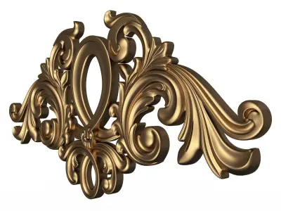 Carved Plaster Molding Decoration 046 Low-poly 3D model