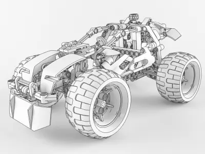 Lego Technic Quad-Bike Alternative Model 3D model