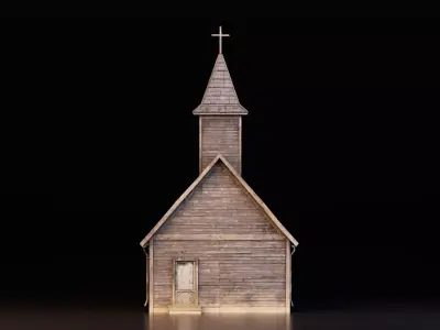 Medieval Church Low-poly 3D model