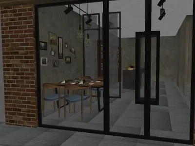 restaurant interior scenes 3D model