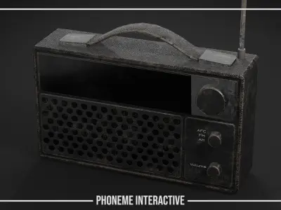 Old Radio Prop - Game Ready Asset with 3 LODs and PBR Textures Low-poly 3D model
