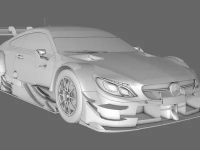 Mercedes AMG C63 DTM GT500 Super GT Low-poly 3D model