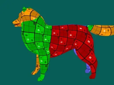 Rough Collie Dog Low-poly 3D model