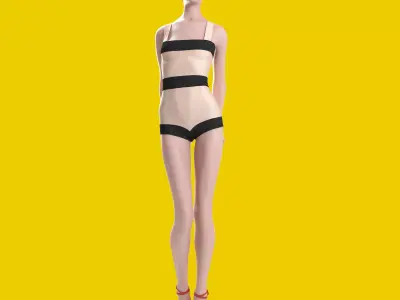 Roksanda Ilincic Retro Swimwear model 01 3D model