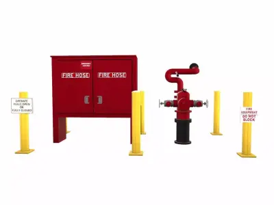Fire Hose Low-poly 3D model
