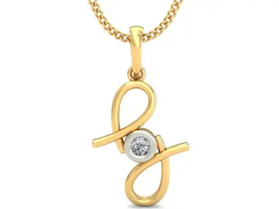 Solitaire Women Pendant 3dm STL OBJ FBX Renders Details 3D print model 36