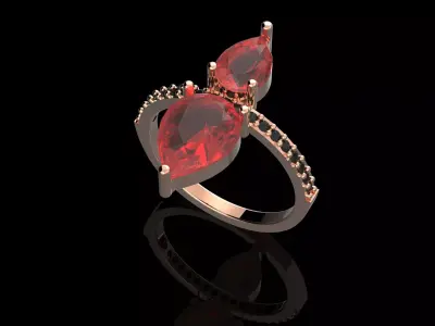  Fashion Ring With Brilliants 3D Print Model 3D print model purchase