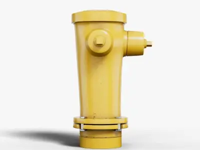 Fire Hydrant yellow Low-poly 3D model