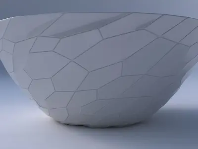 Bowl wide with fine organic cells 3D print model