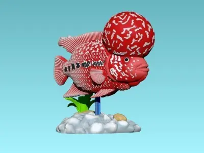 FLOWER HORN FISH - FLOWERHORN CICHLID 3D print model