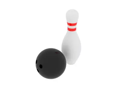 Bowling Ball And Pin 3D model